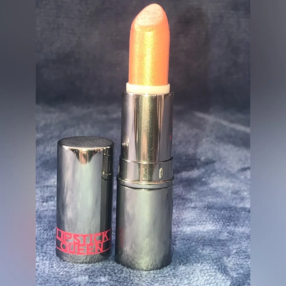 USED Lipstick Queen Nude Metal Lipstick Peach Gold Shimmer